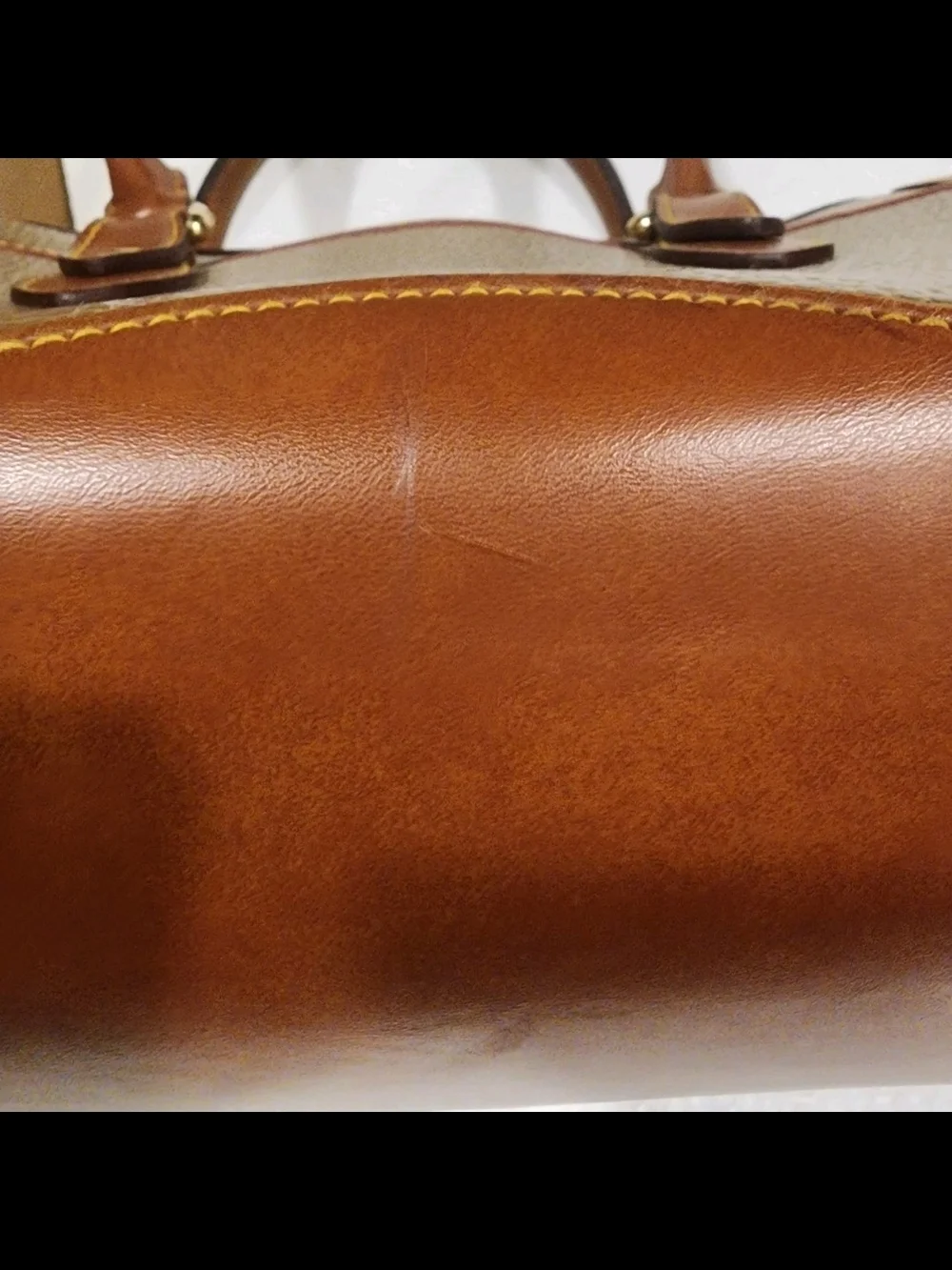 Dooney & Bourke Tan and Brown Pebbled Satchel